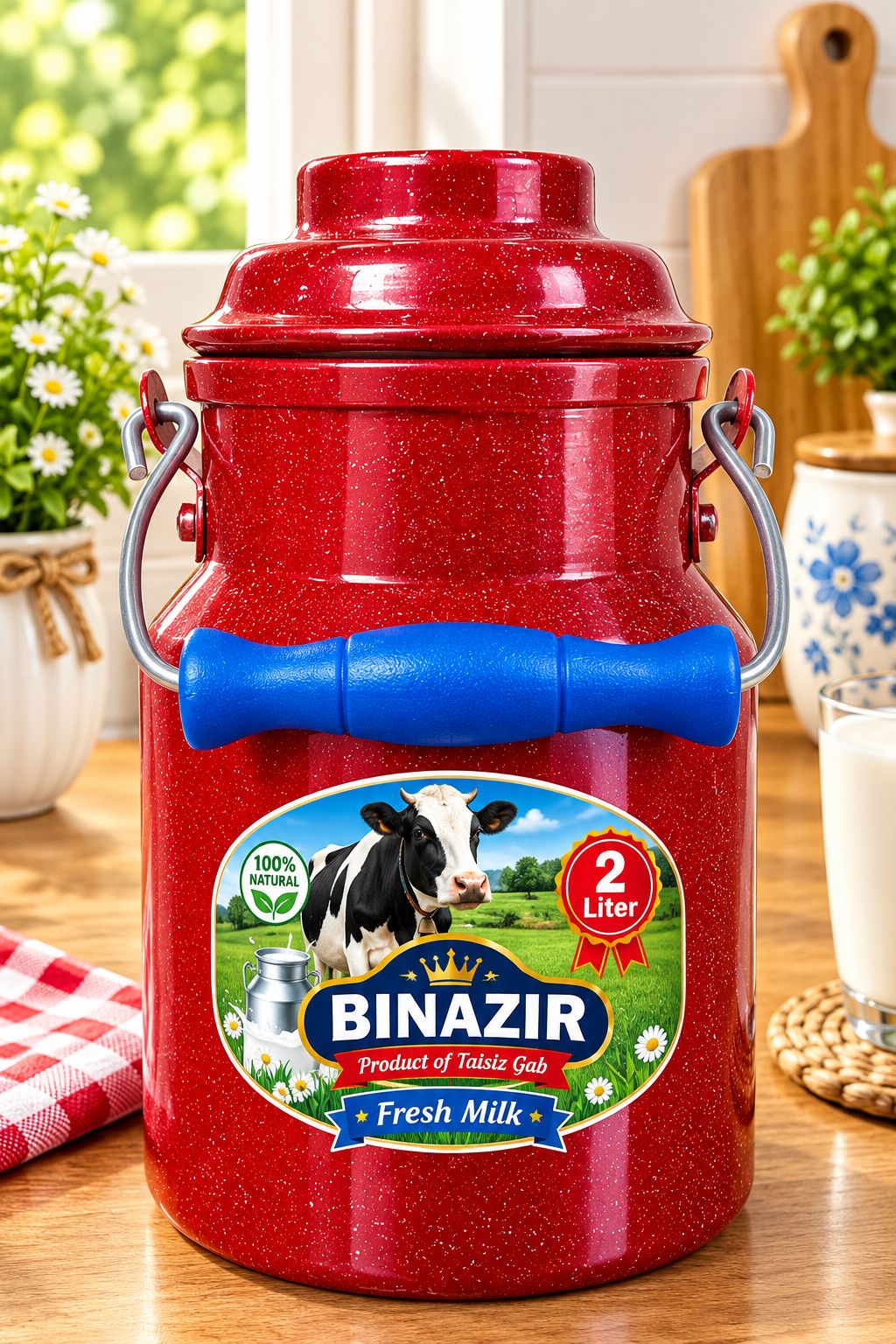 دبه روغن و شیر رنگی سایز 2لیتری